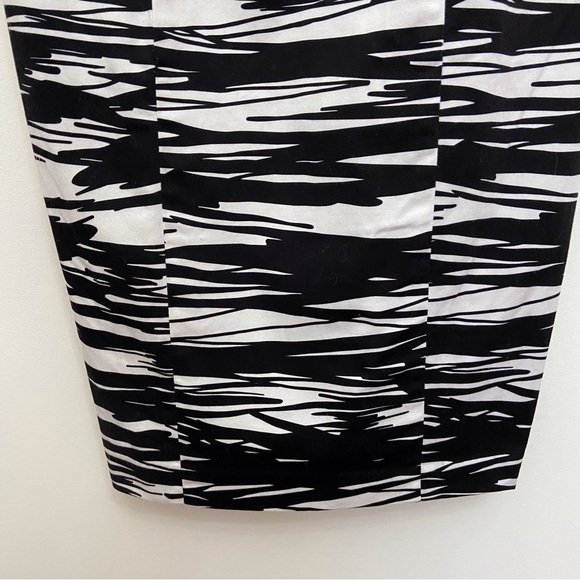 Calvin Klein black white dress bodycon sleeveless stretch flattering pencil 10 - Picture 6 of 15